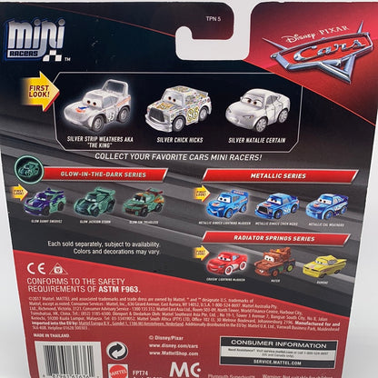 Disney Pixar Cars Movie - Metal Mini Racers 3 Pack - Silver Series