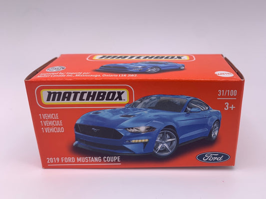 Matchbox Power Grabs - #31/100 - Blue 2019 Ford Mustang Coupe