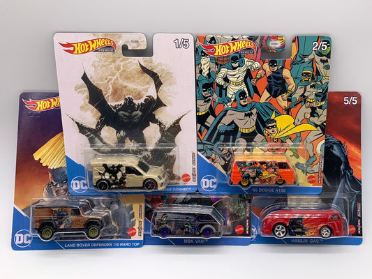 Hot Wheels Premium - Pop Culture DC Comics Batman 2022 Series Set of 5