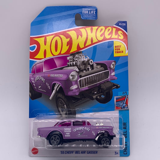 Hot Wheels Mainline - 2022 F Case - Purple Triassic ‘55 Chevy Bel Air Gasser