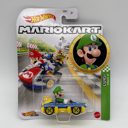 Hot Wheels Mario Kart - Character Kart - Luigi and Mach 8