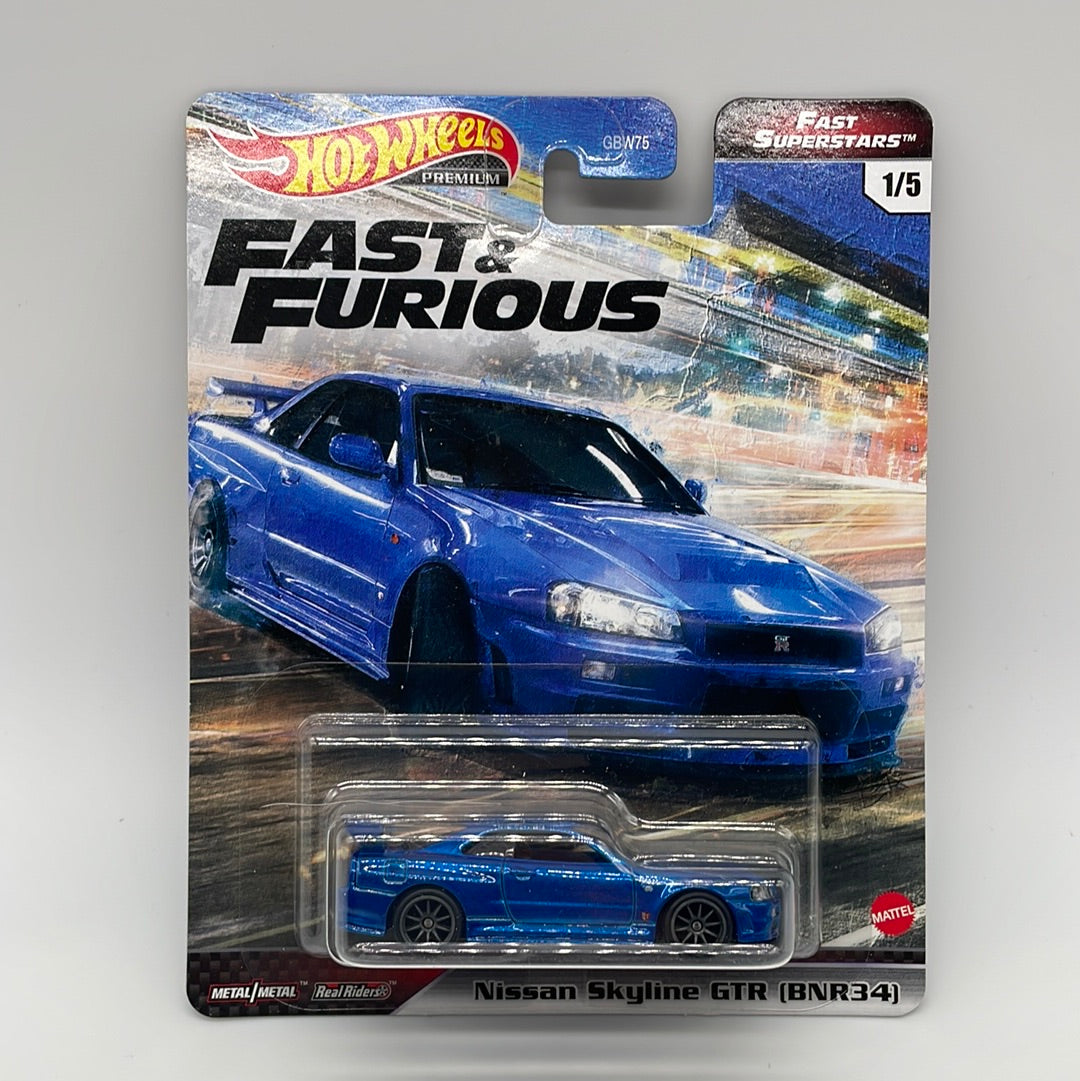 Hot Wheels Premium - Fast & Furious - Fast Superstars Series # 1/5 - Nissan Skyline GT-R BNR34