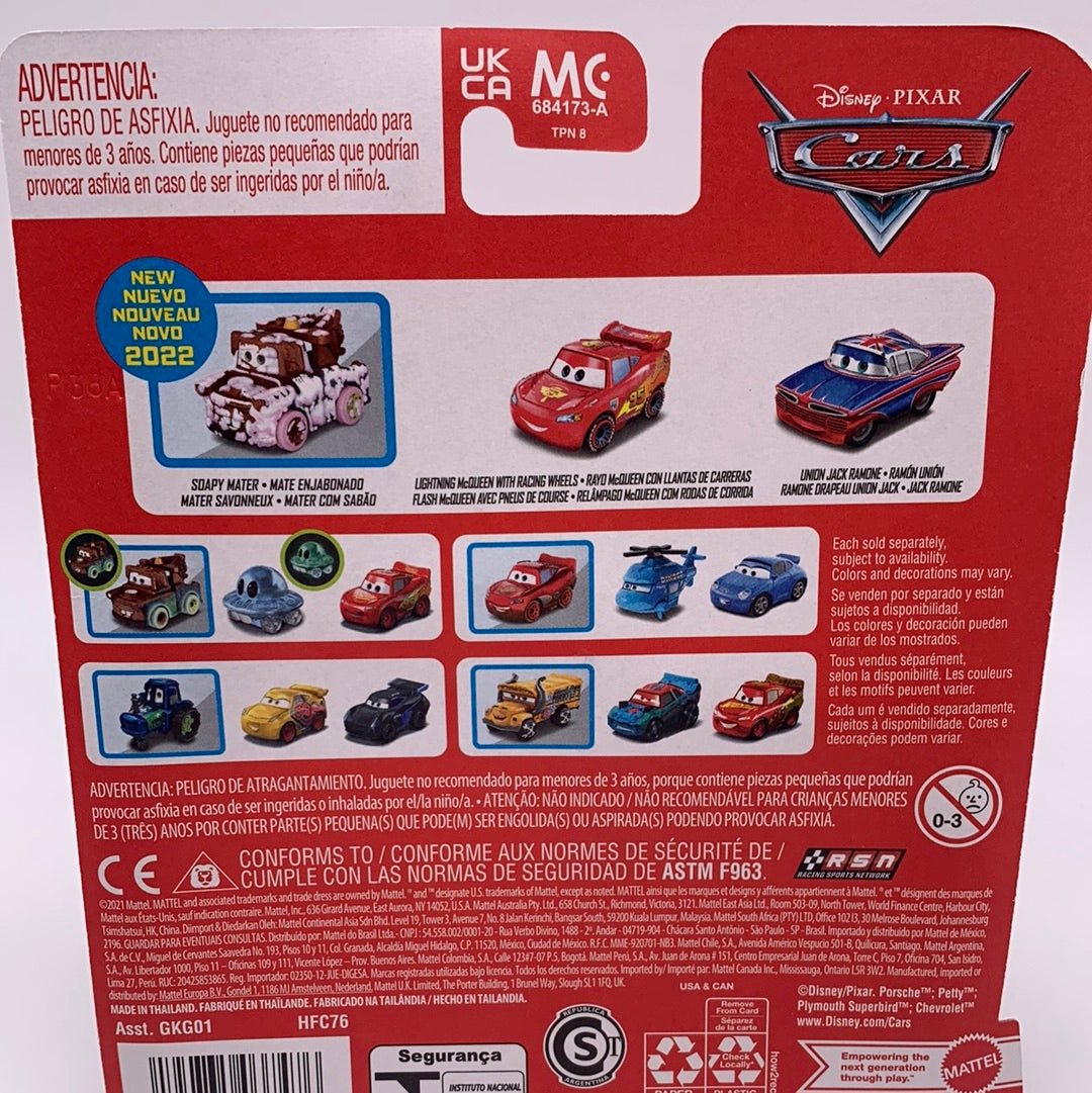 Disney Pixar Cars Movie - Metal Mini Racers 3 Pack - 2022 Release w/ Soapy Mater