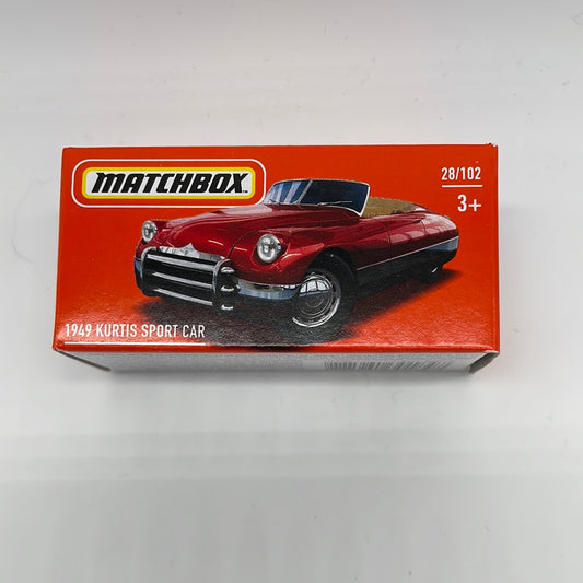 Matchbox Power Grabs - #28/102- 1949 Kurtis Sport Car - Red