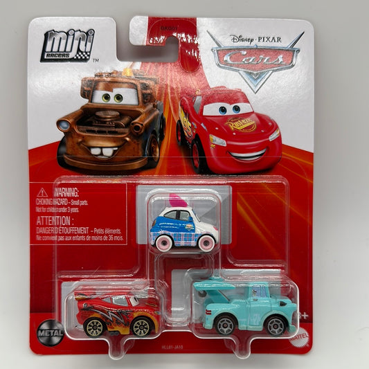 Disney Pixar Cars Movie - Metal Mini Racers 3 Pack - 2023 Tokyo Drift - Dragon Lightning McQueen, Tokyo Mater, Suki
