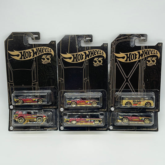 Hot Wheels Mainline - 2023 Black & Gold 55th Anniversary - Wave 1 - Complete Set of 6