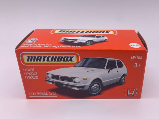 Matchbox Power Grabs - #49/100 - White 1976 Honda CVCC