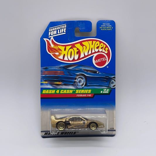 Hot Wheels Mainline - 1998 Dash 4 Cash - Ferrari F40 Gold