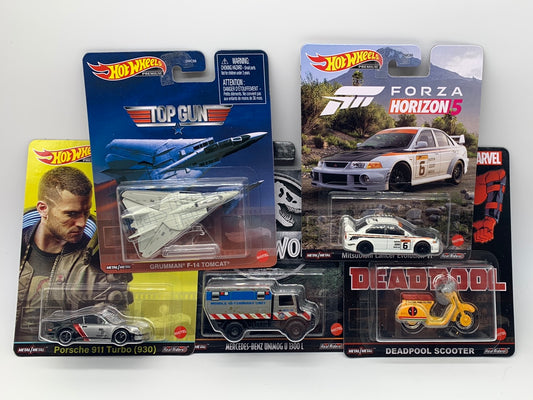 Hot Wheels Premium - Retro Entertainment 2022 Mix K Series - Set of 5