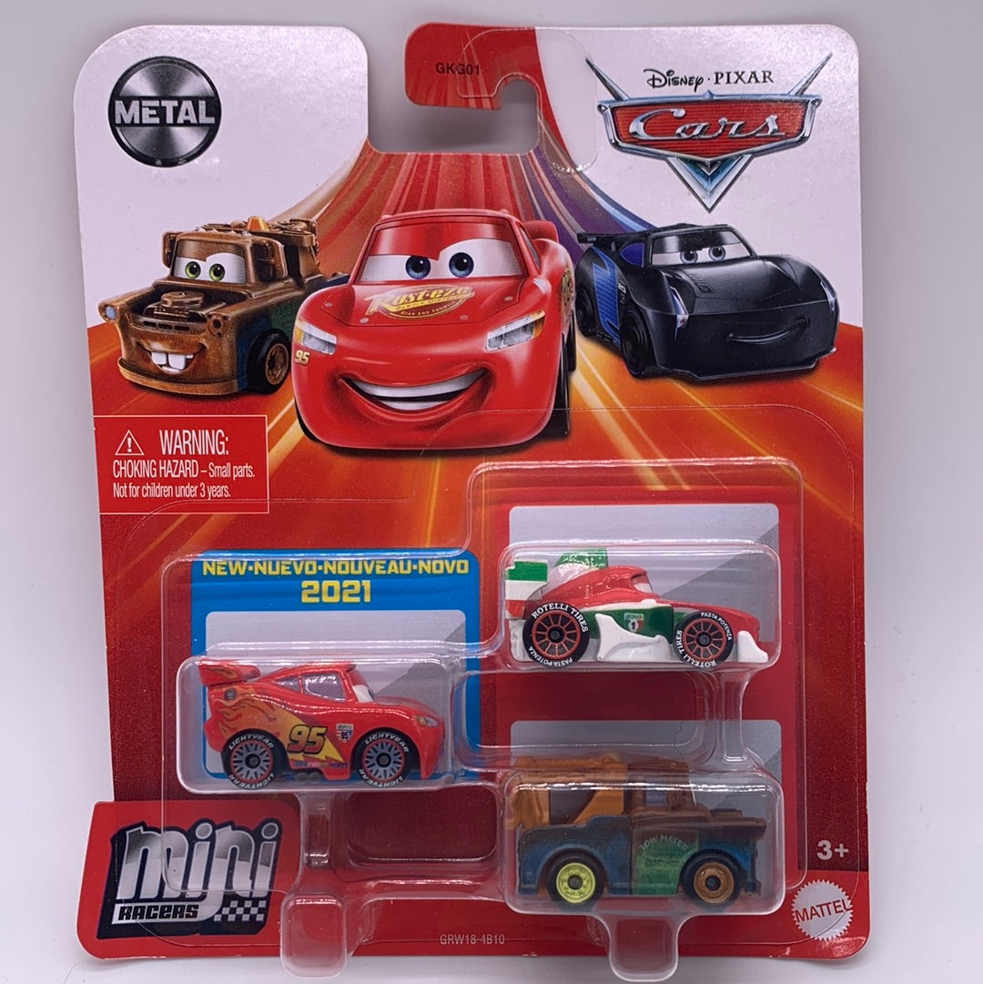 Disney Pixar Cars Movie - Metal Mini Racers 3 Pack - World Grand Prix ...