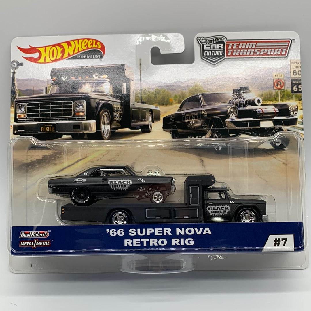 Hot Wheels Car Culture Team Transport - #7 - Black Hole ‘66 Super Nova & Retro Rig